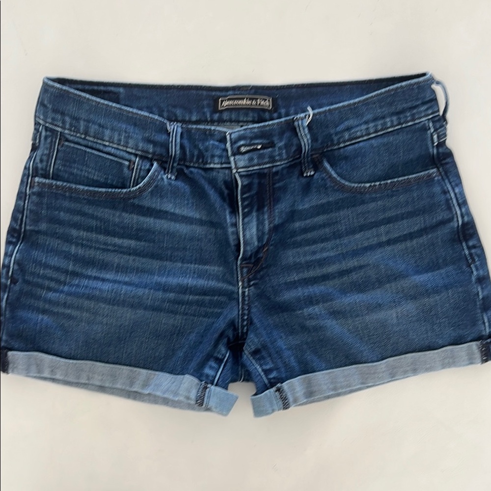 Abercrombie & Fitch Blue Jean Shorts with Rolled Hem